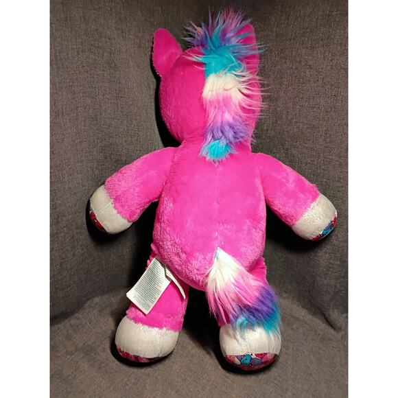 Build A Bear Hot Pink Rainbow Candy Hearts Unicorn 16" - Picture 2 of 3